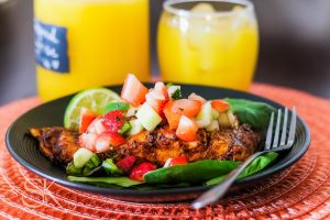 Grilled Salmon with Strawberry Jalapeño Salsa